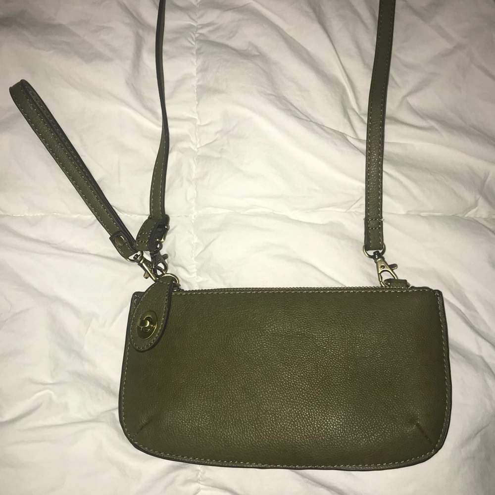 Olive Green wristlet/ crossbody